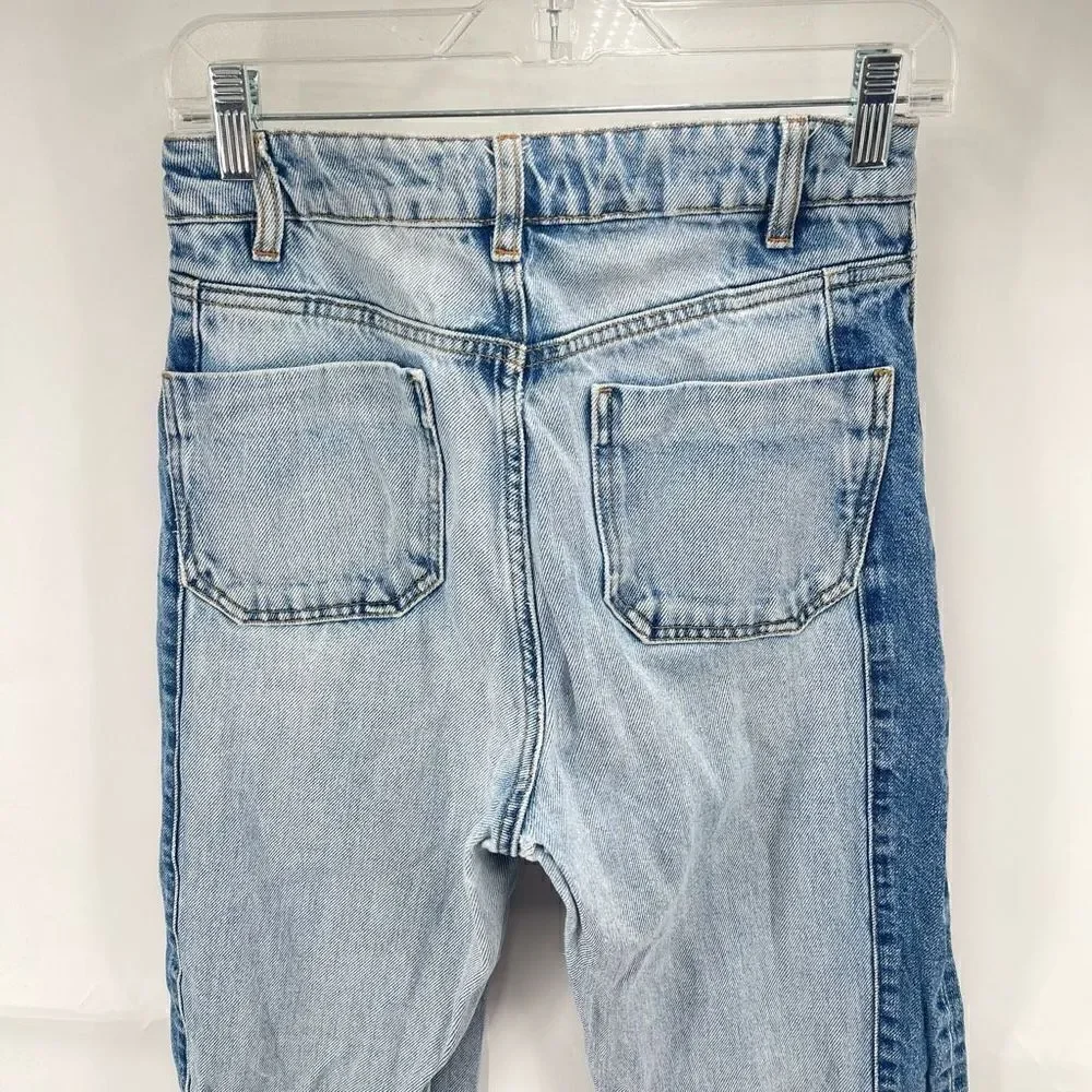 Maje Womens Straight Leg Jeans Denim Mid Rise 5 Pocket Casual Frayed Hem 38